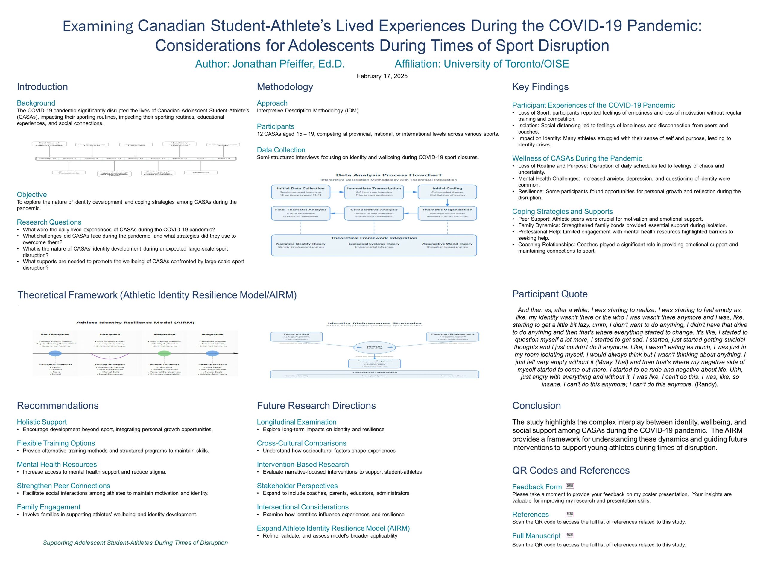 Examining Canadian Student-Athlete’s Lived Experiences During the COVID-19 Pandemic: Considerations for Adolescents During Times of Sport Disruption